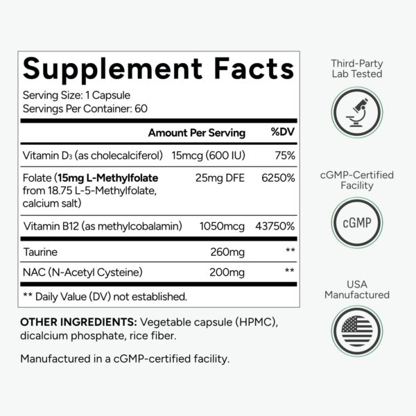 Suplemento Natural Approach para apoyo nervioso y metilación