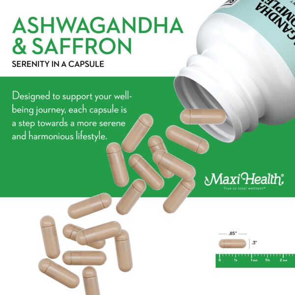 Suplemento natural Ashwagandha con Azafrán Maxi Health