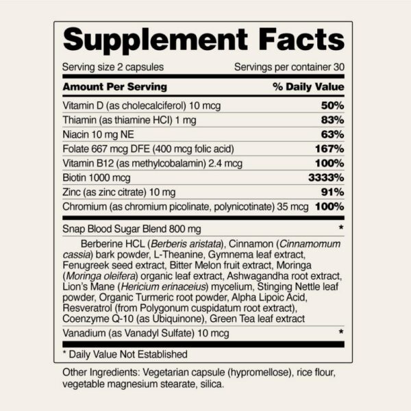 Snap mezcla botánicos y nutrientes para azúcar saludable