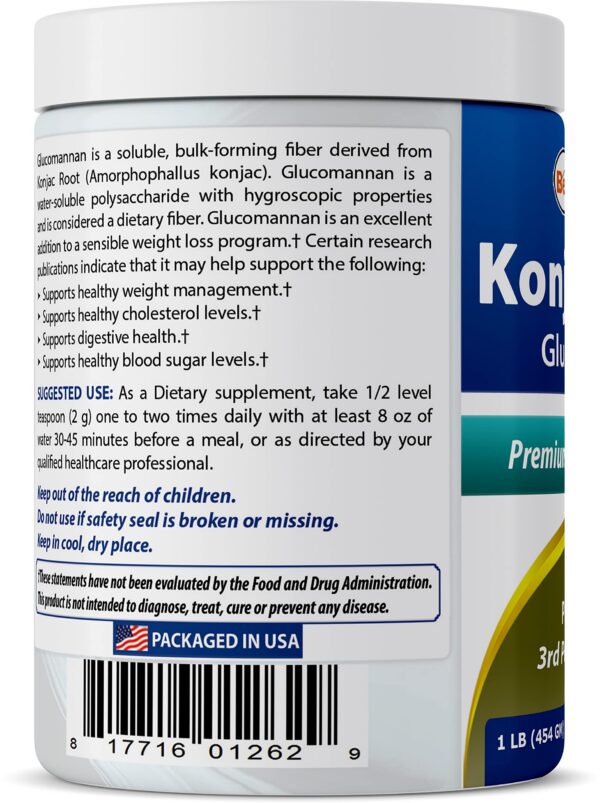 Suplemento natural Best Naturals glucomanano konjac