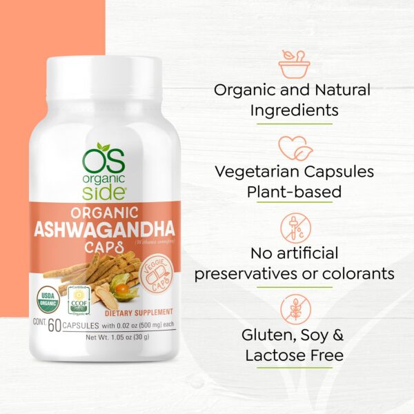Suplemento natural para bienestar con ashwagandha 60 cápsulas