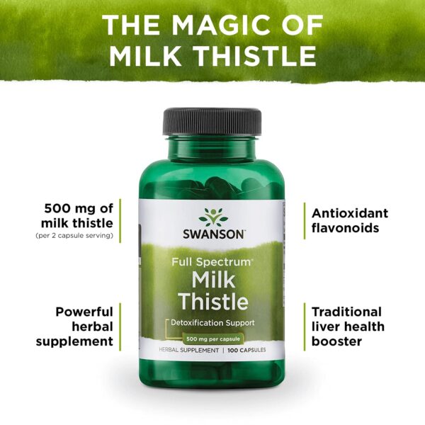 Suplemento natural para bienestar Swanson Milk Thistle