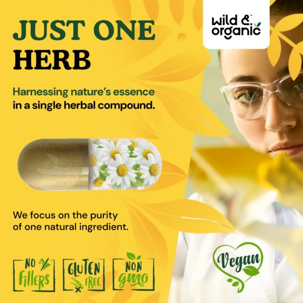 Suplemento natural cápsulas de manzanilla Wild & Organic 180