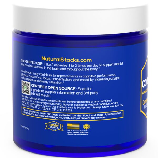 Suplemento natural cordyceps y yerba mate para energía y enfoque