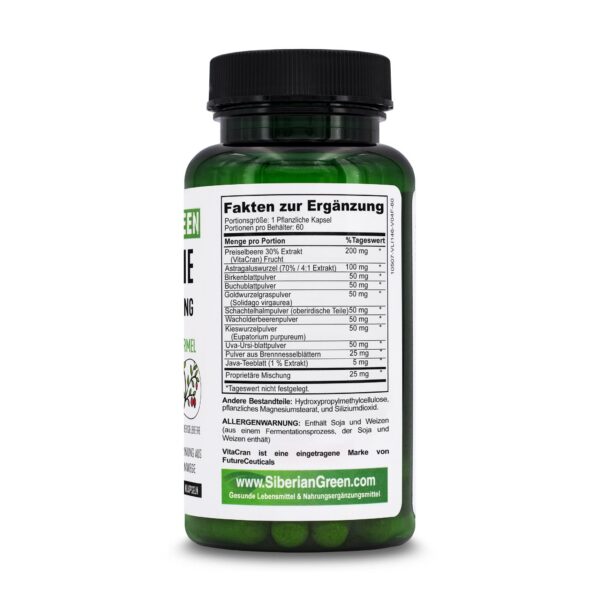 Version 1.0.0 Suplemento natural detox renal Siberian Green 60 cápsulas