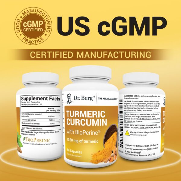 Suplemento natural Dr. Berg cúrcuma máxima absorción