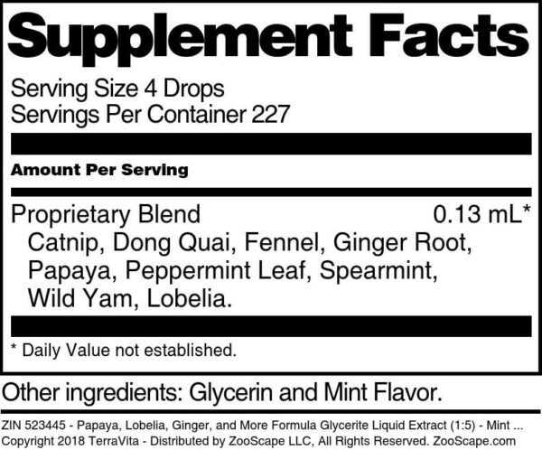 Suplemento natural extracto líquido glicerito papaya