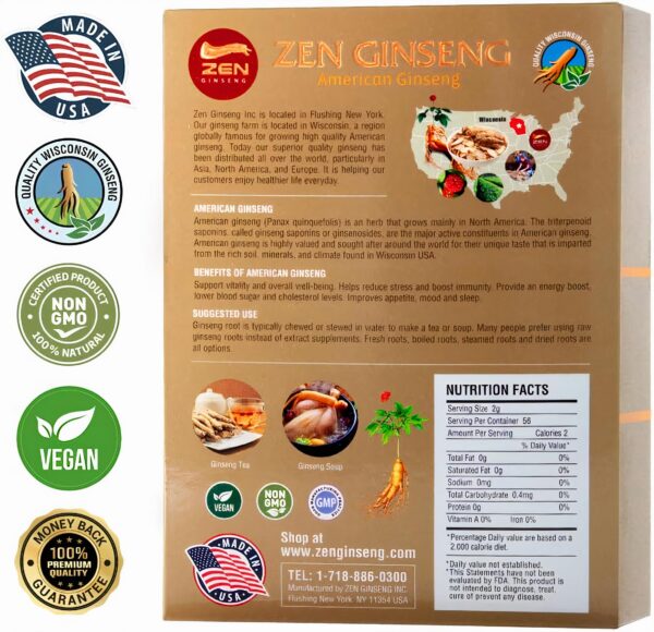 Raíz de ginseng americano Wisconsin premium paquete sellado