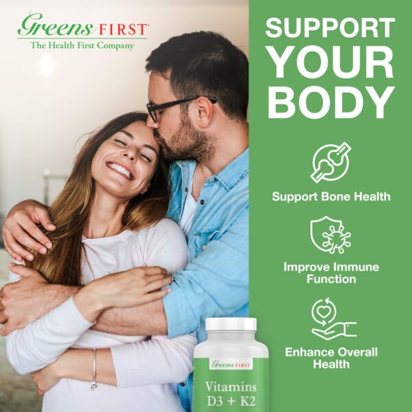 Suplemento natural Greens First vitamina D K2 certificado