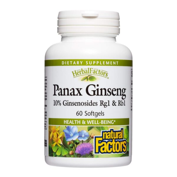 Suplemento natural HerbalFactors Panax Ginseng en cápsulas blandas