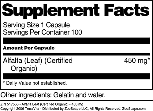 Suplemento natural de hoja de alfalfa en cápsulas