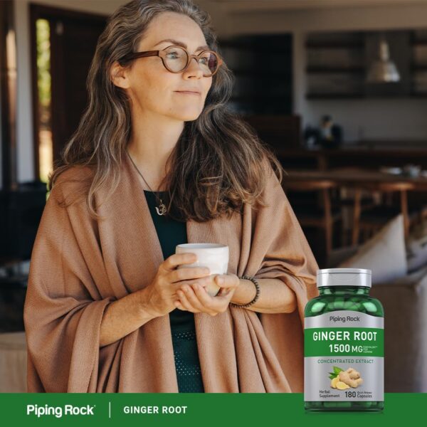Suplemento natural jengibre raíz Piping Rock 1500mg