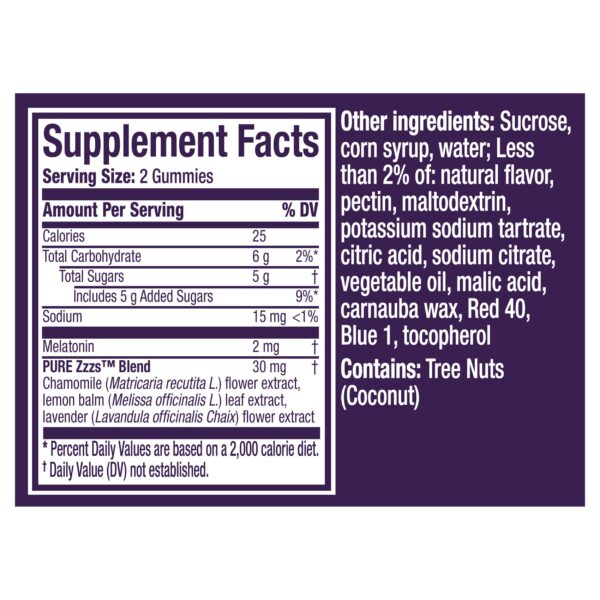 Suplemento natural melatonina ZzzQuil ayuda sueño adultos 48 gomitas