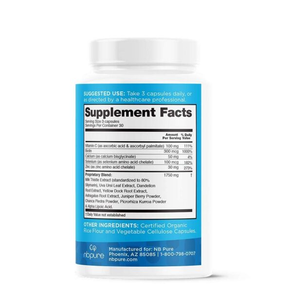 Suplemento natural nbpure con botánicos para detox hepático