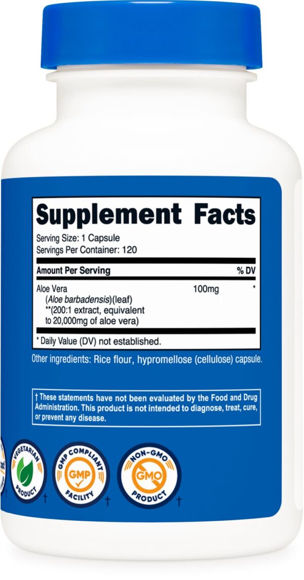 Suplemento natural Nutricost aloe vera 20,000 mg