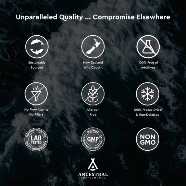 Suplemento natural omega 3 de huevos de pescado salvaje