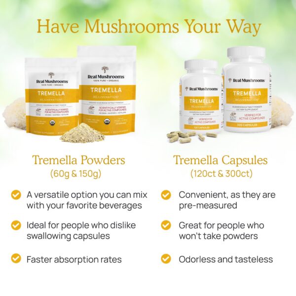 Version 1.0.0 Detalle de polvo orgánico de extracto de Tremella Real Mushrooms
