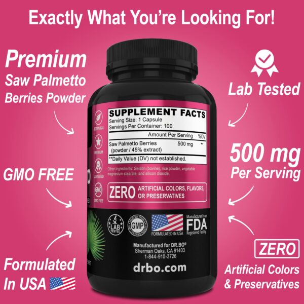 Cápsulas Saw Palmetto para soporte tracto urinario femenino