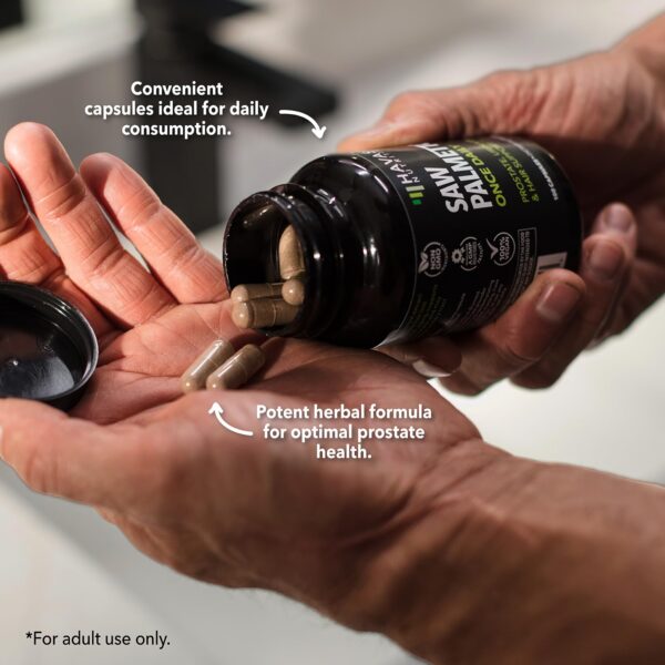Suplemento natural Saw Palmetto para frecuencia urinaria y próstata sana