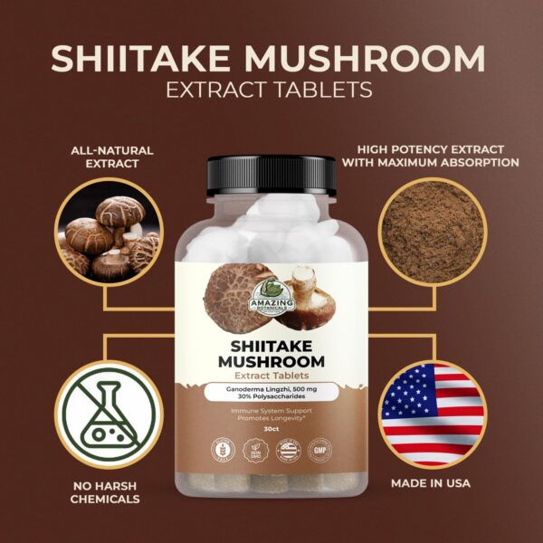 Suplemento natural de setas shiitake Amazing Botanicals
