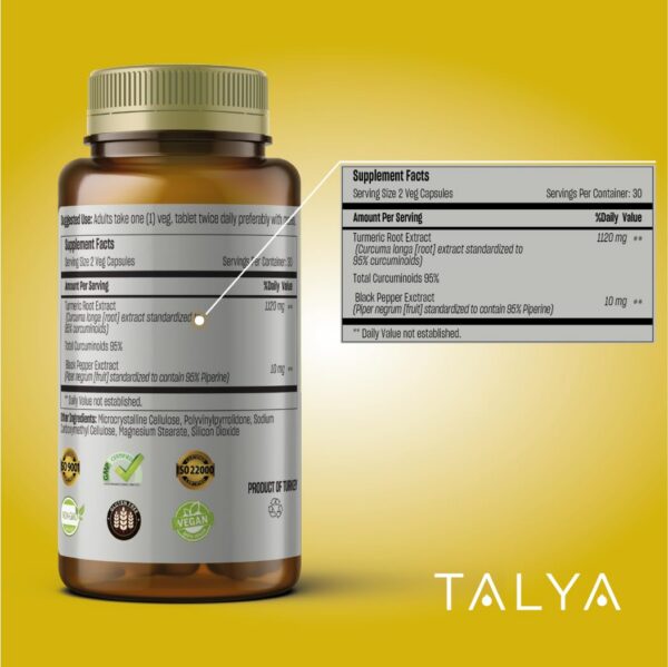 Suplemento natural TALYA cúrcuma y pimienta negra