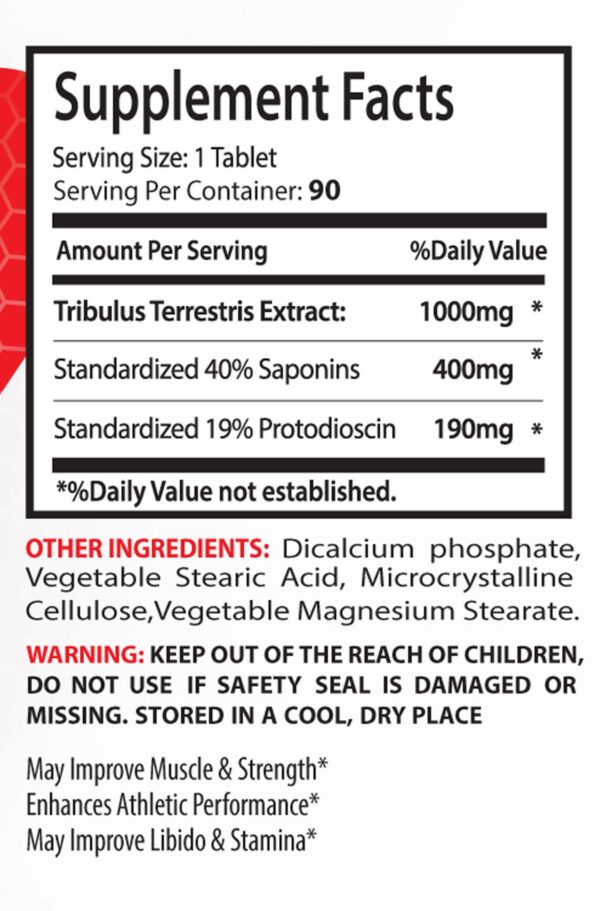 Suplemento natural tribulus terrestris tabletas paquete 3