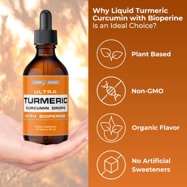 Suplemento natural Ultra6 cúrcuma líquida para bienestar diario
