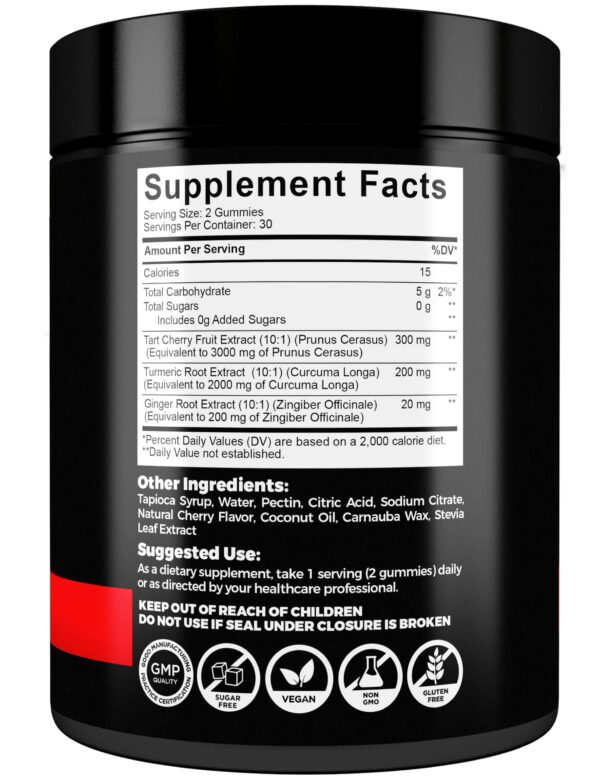 Suplemento natural vegano en gomitas con cereza ácida