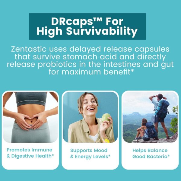 Suplemento natural Zentastic probióticos prebióticos para adultos