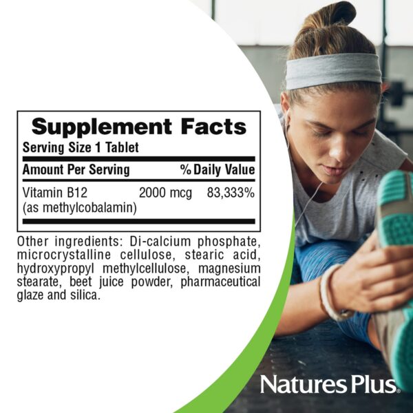 Suplemento NaturesPlus Vitamina B12 60 tabletas vegetarianas