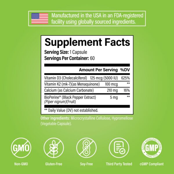 Suplemento Noophoric vitamina D3 K2 vista trasera