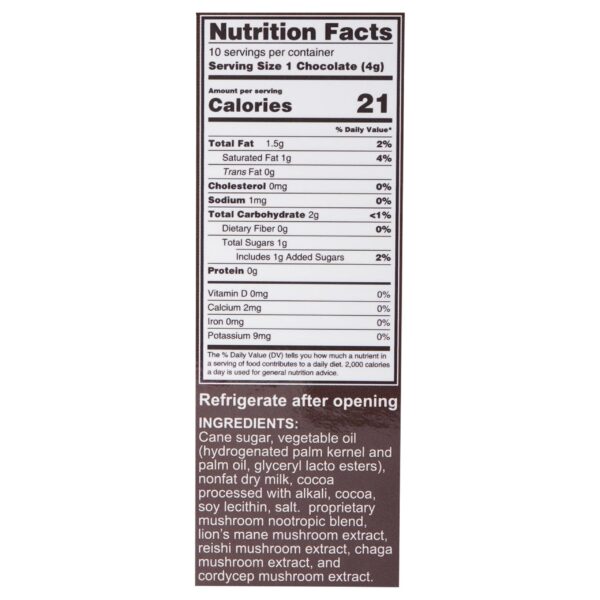 Suplemento nootrópico Shrumfuzed gominola en chocolate oscuro