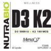 Suplemento NutraBio para absorción óptima de calcio con D3 y K2