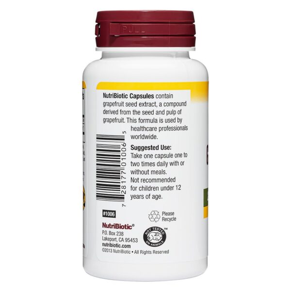 Suplemento NutriBiotic en cápsulas de extracto semilla de toronja