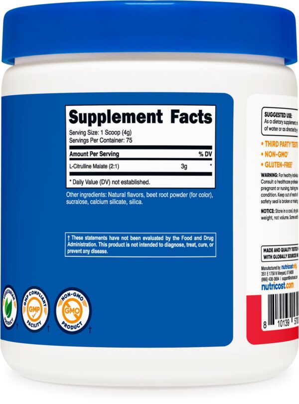 Suplemento Nutricost L-Citrulina Malato caja frontal