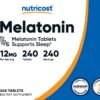Suplemento Nutricost melatonina 12mg botella 240 tabletas