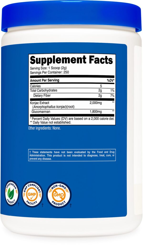 Suplemento Nutricost Polvo de Glucomanano 500g