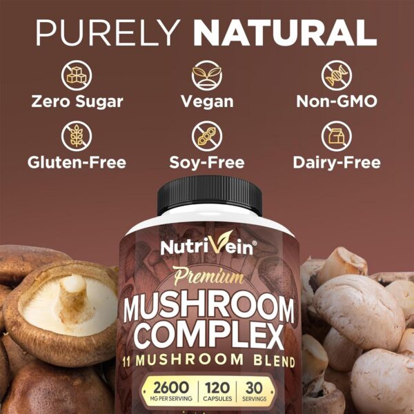 Version 1.0.0 Suplemento Nutrivein fabricado con ingredientes veganos limpios en EE.UU.
