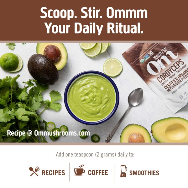Suplemento OM Mushroom polvo Cordyceps 50 porciones vegano