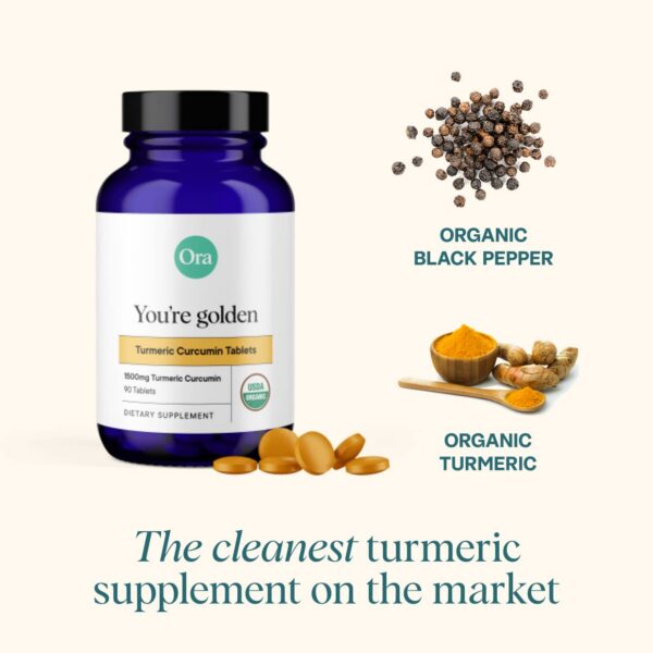 Suplemento Ora Organic cúrcuma para función cognitiva
