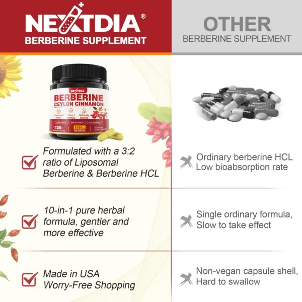 Botella de berberina con canela y melón amargo para salud