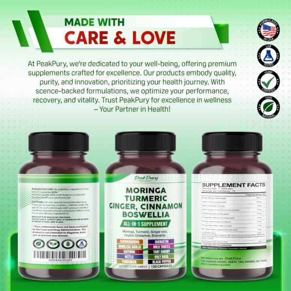 Suplemento PeakPury etiqueta y cápsulas presentación