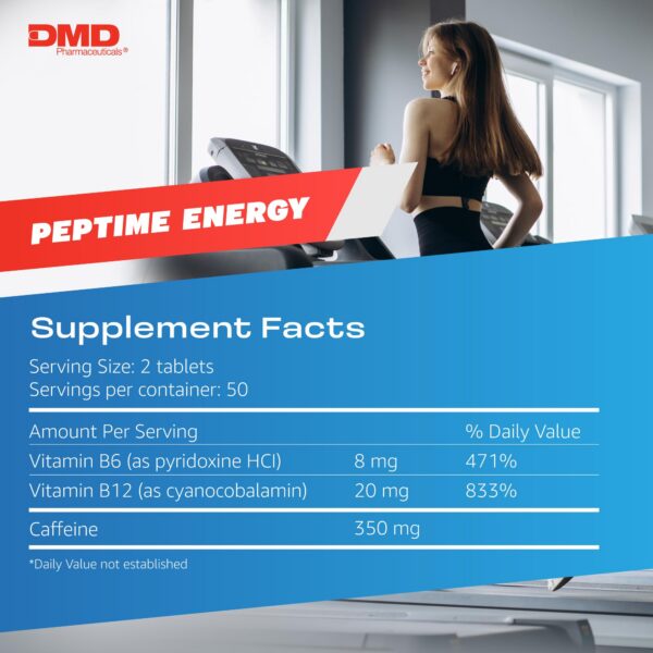 Suplemento PEPTIME 100 tabletas energía y concentración