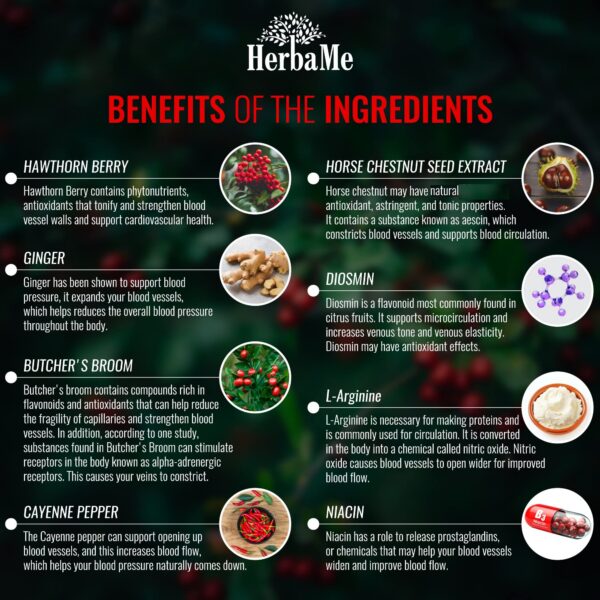 Suplemento para piernas y corazón HerbaMe circulación sanguínea