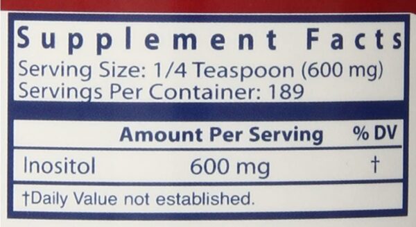 Suplemento saludable de polvo de inositol en empaque plástico