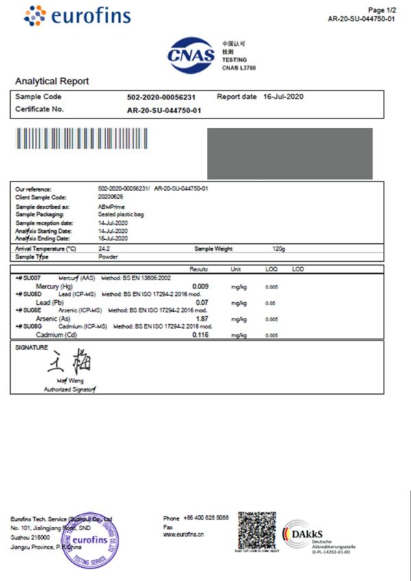 Suplemento en polvo Agaricus Blazei Murill sin gluten