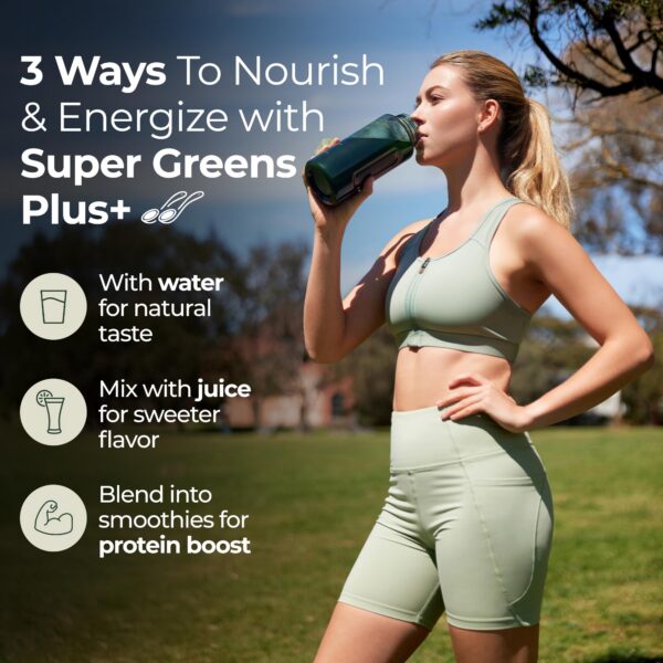 Suplemento en polvo Biogenesis SuperGreens Plus con minerales marinos