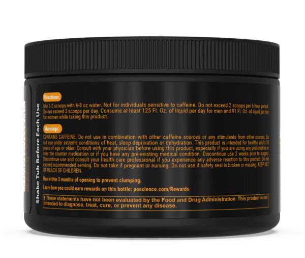 Suplemento termogénico en polvo PEScience Alphamine 60 porciones