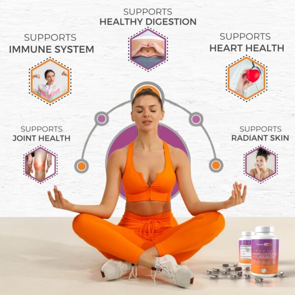 Suplemento potente SelecWell mangostán + cúrcuma para envejecimiento sano