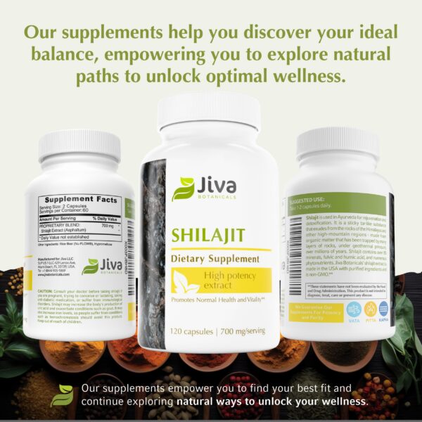Suplemento premium Jiva Botanicals Shilajit